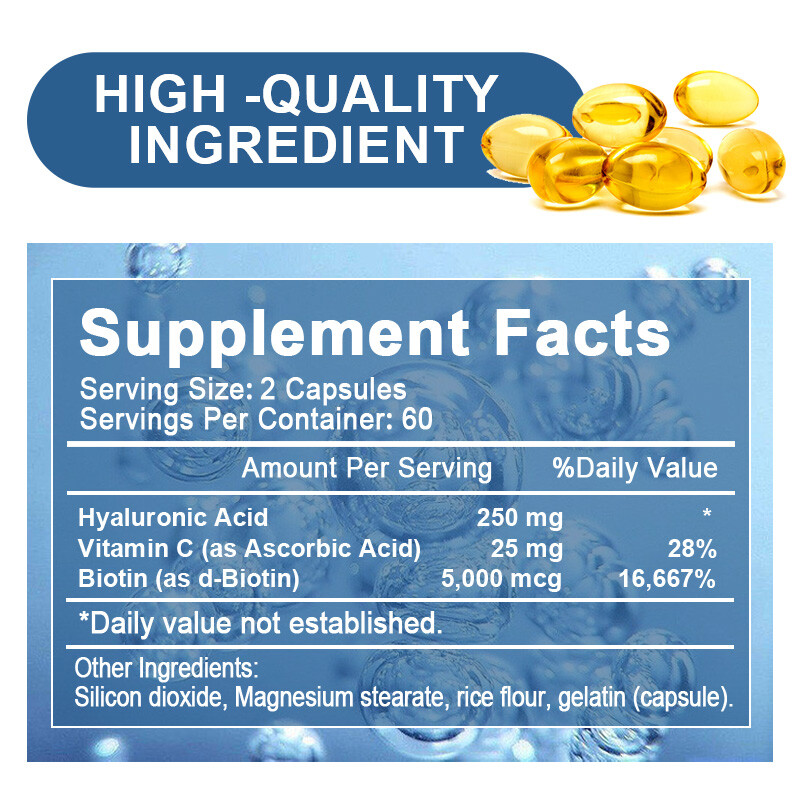 Hyaluronic Acid Capsules Supplement Support Healthy Joints Help Reduce Wrinkles