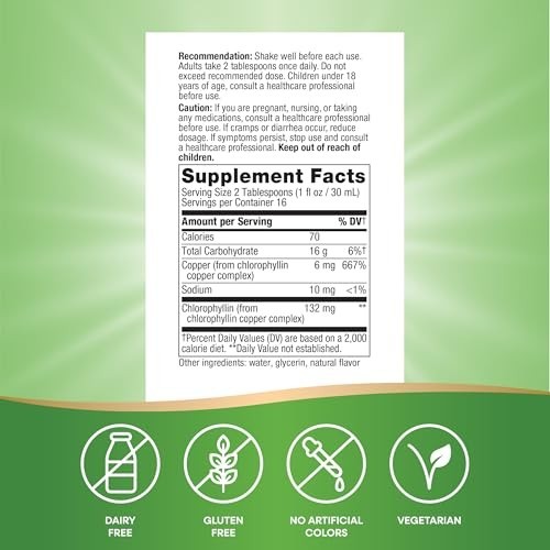 Nature’s Way Chlorofresh, Liquid Chlorophyll, Healthy Skin & Body Detox 16 Fl Oz
