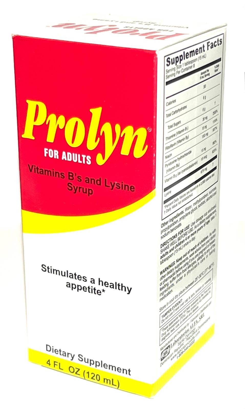Prolyn Jarabe Adultos * Syrup for Adults 4oz Vitamins B’s for healthy appetite