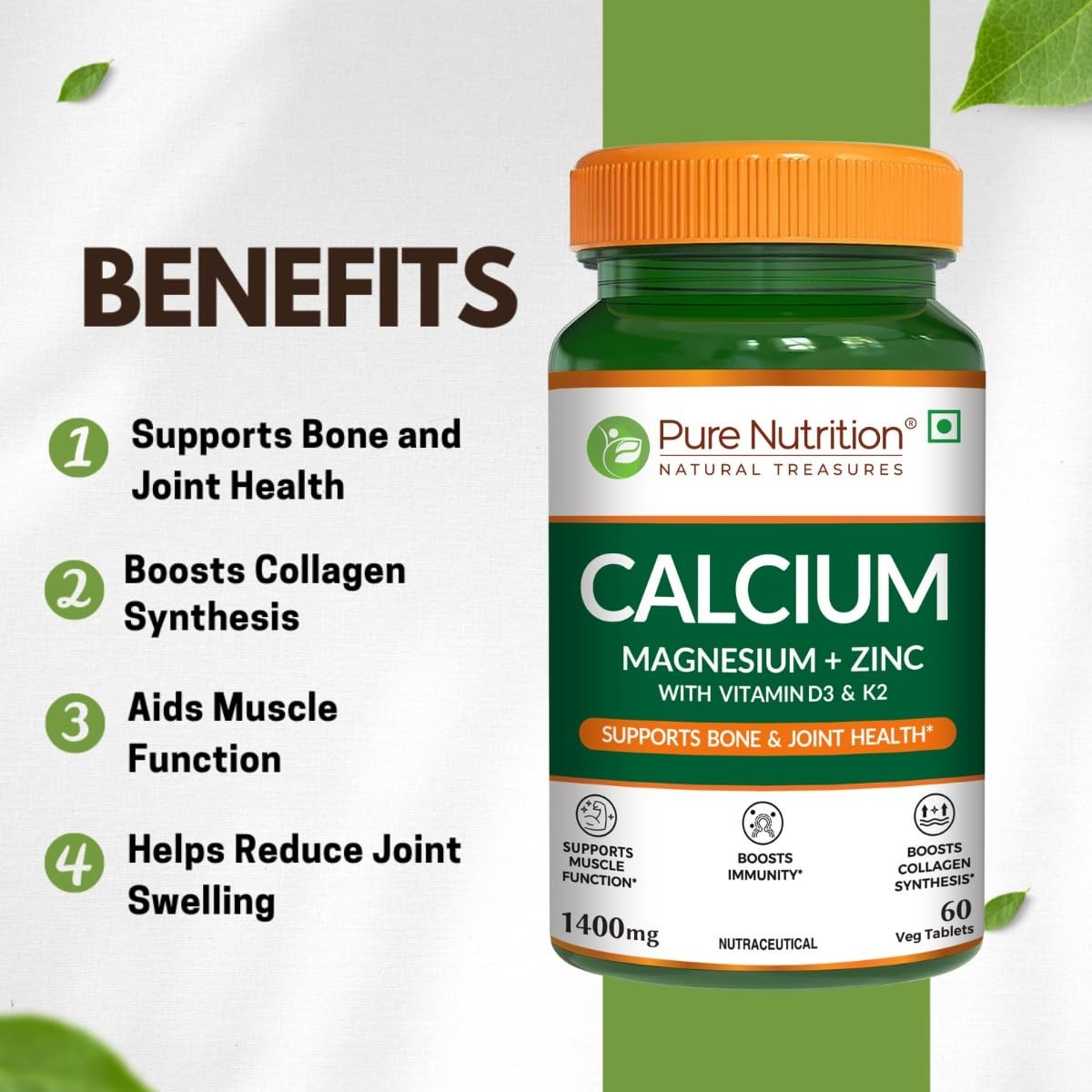 5 Pack Pure Nutri.tion Calcium Citrate Tablets 300 Ct