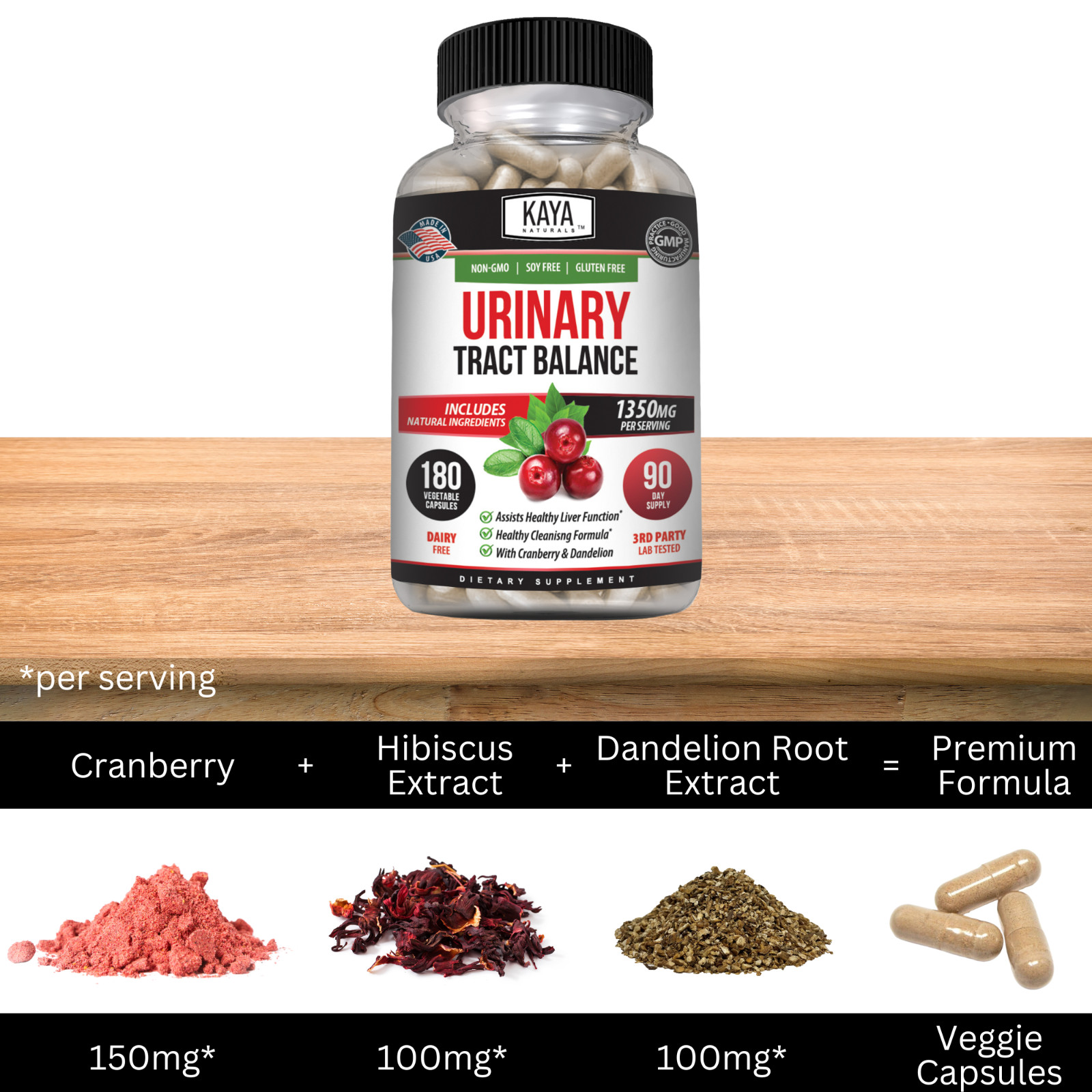 Urinary Tract Balance D Mannose Powder Cranberry Hibiscus Flower Dandelion Root