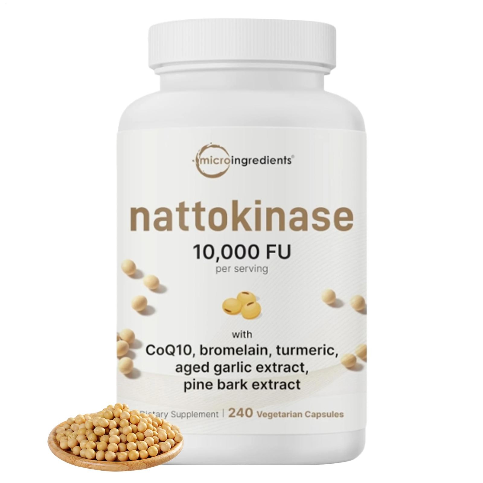 Micro – Ingredients Nattokinase 10,000 FU Per Serving 240 Count (Pack of 1)