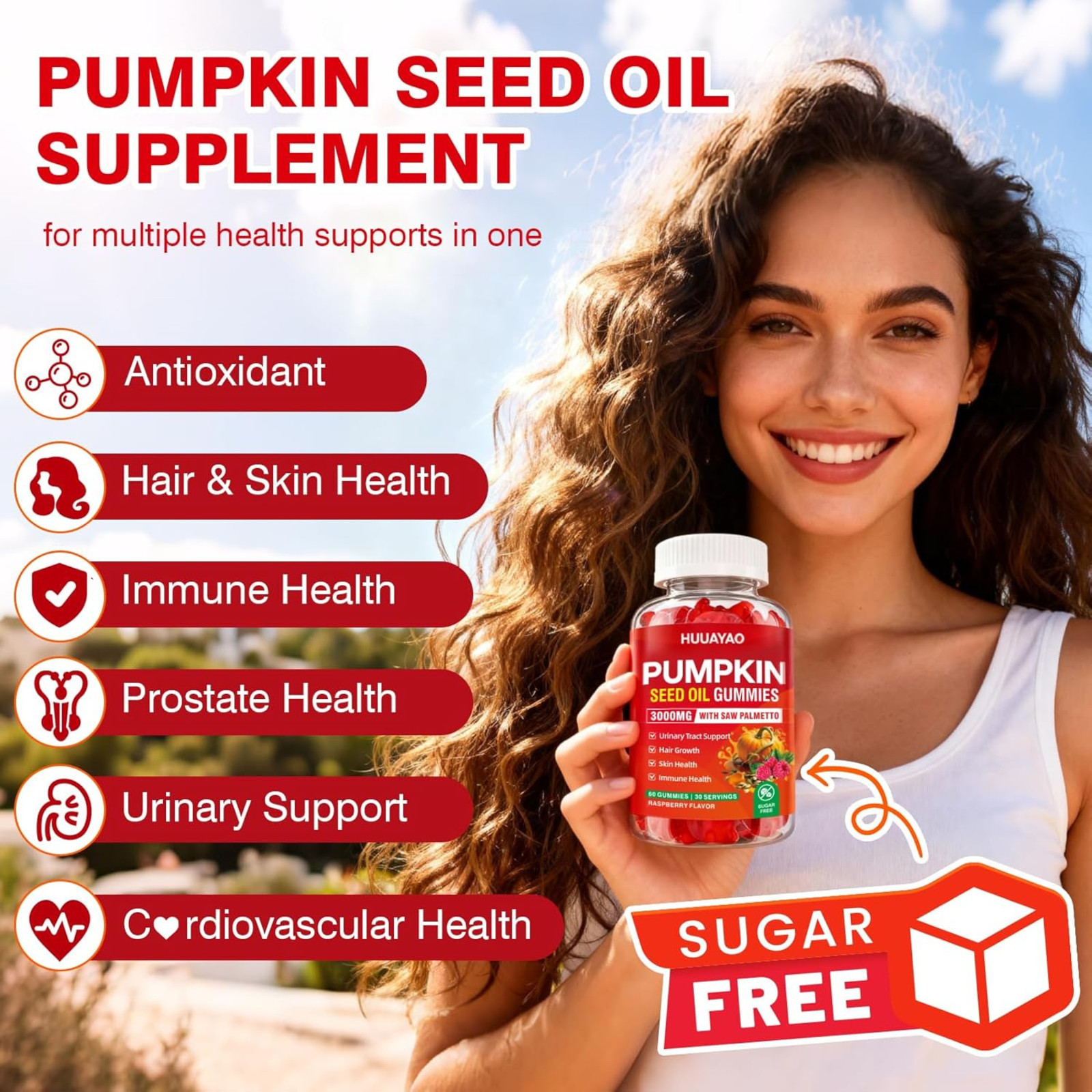 Pumpkin Seed Oil Gummies 3000MG, Organic 60 Count (Pack of 1)
