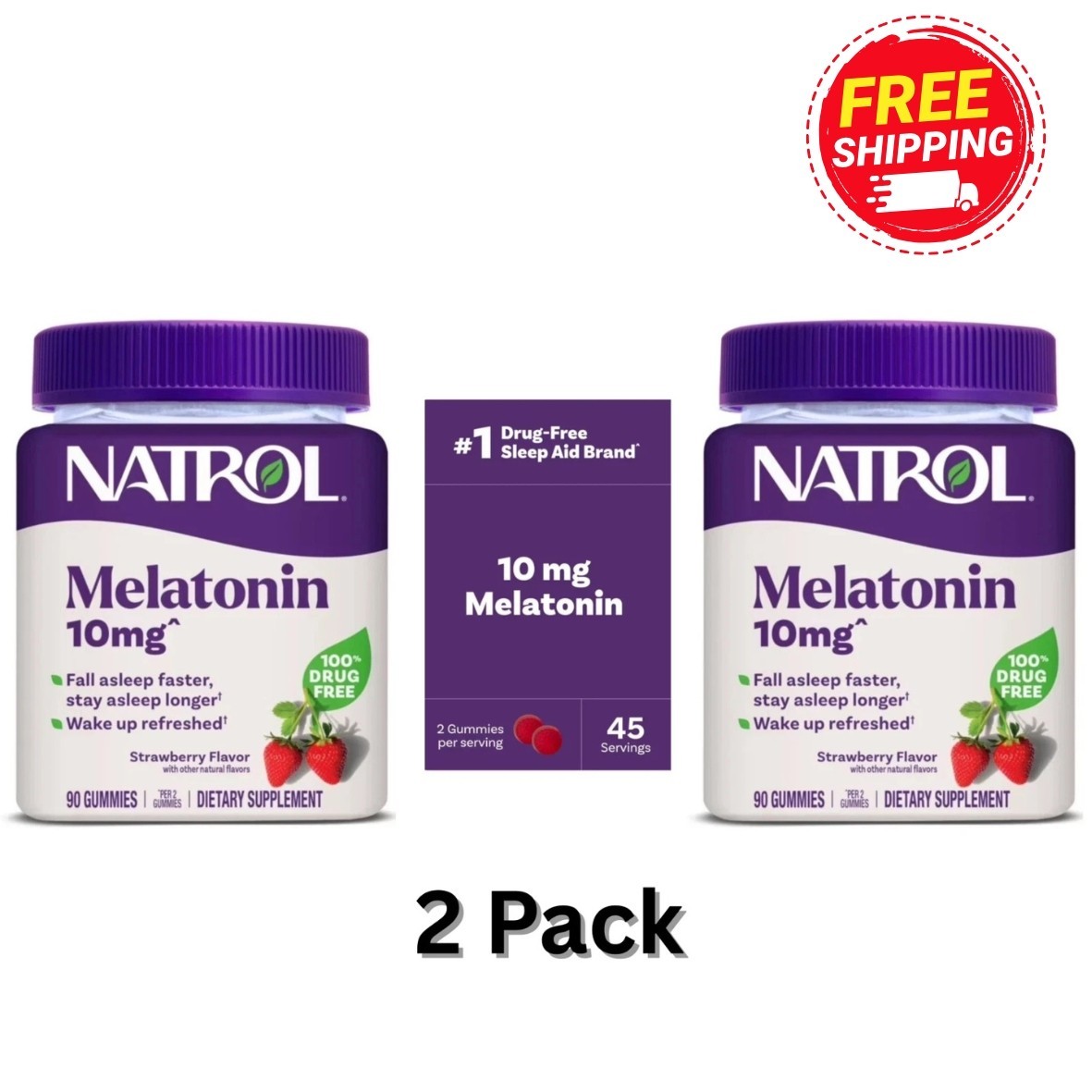 Natrol® Melatonin Gummies, Sleep Support for Adults, Strawberry Flavor, 10mg,