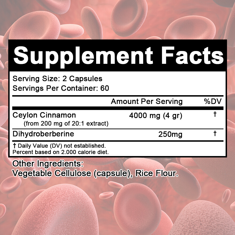 Super Berberine Ceylon Cinnamon Dihydroberberine, 4250 Mg 30/60/120Capsules