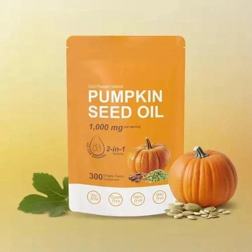 3PCS Pumpkin Seed Oil 1000mg with Saw Palmetto 300-Softgels.NEW