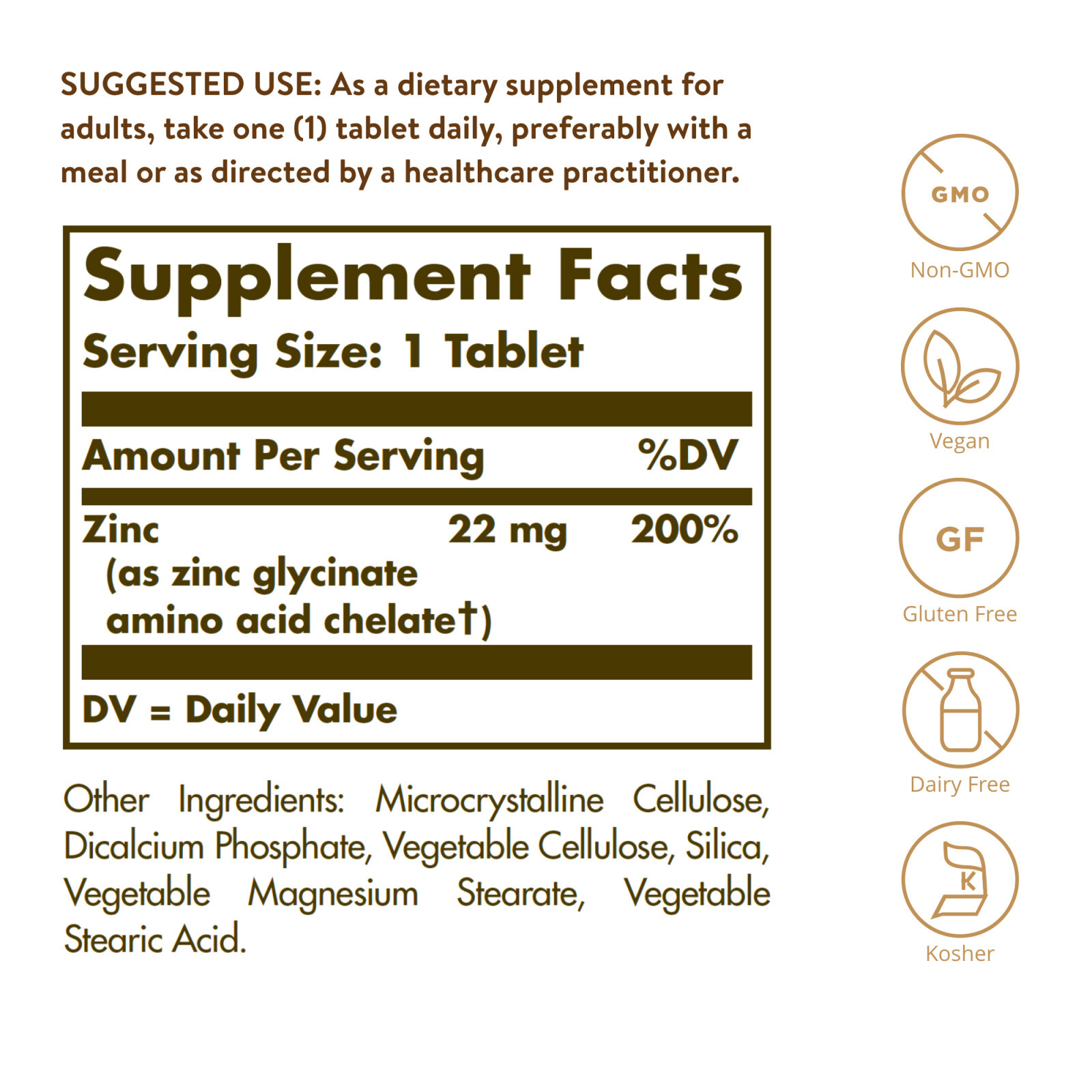 Solgar Chelated Zinc 100 Tablets