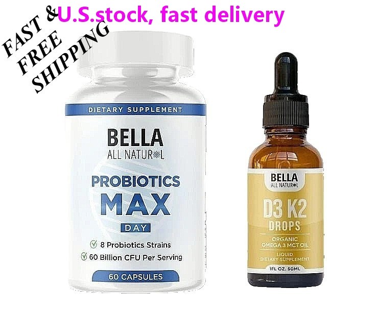 Bella All Natural D3 K2 Drops & Probiotics MAX BundleOrganic Omega 3 MCT Oil 50m
