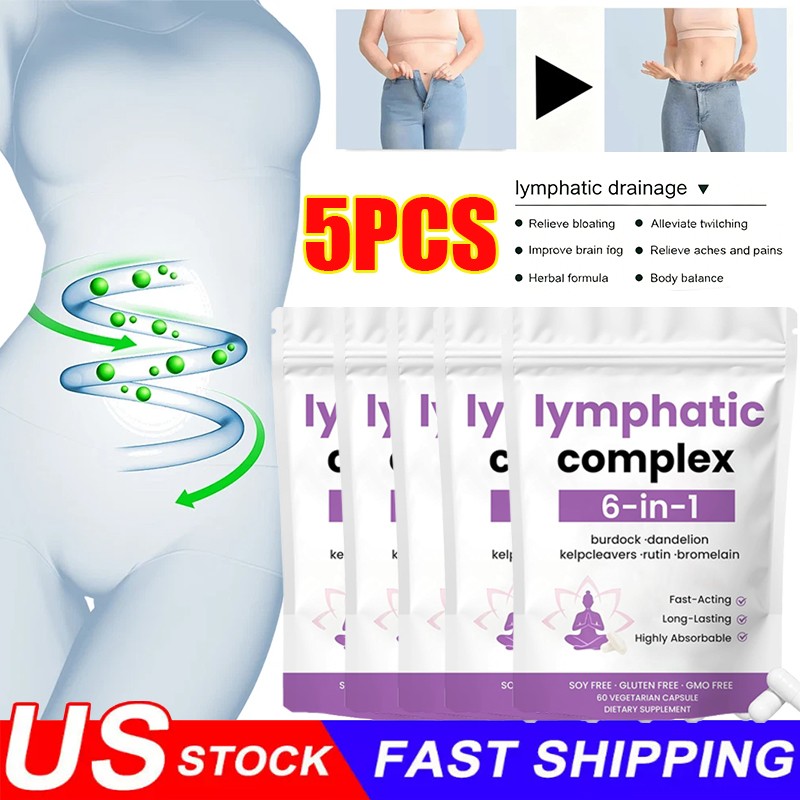 3X 6-in-1 Lymphatic Complex,Lymphatic Drainage Supplements|Herbal Blend HOT US