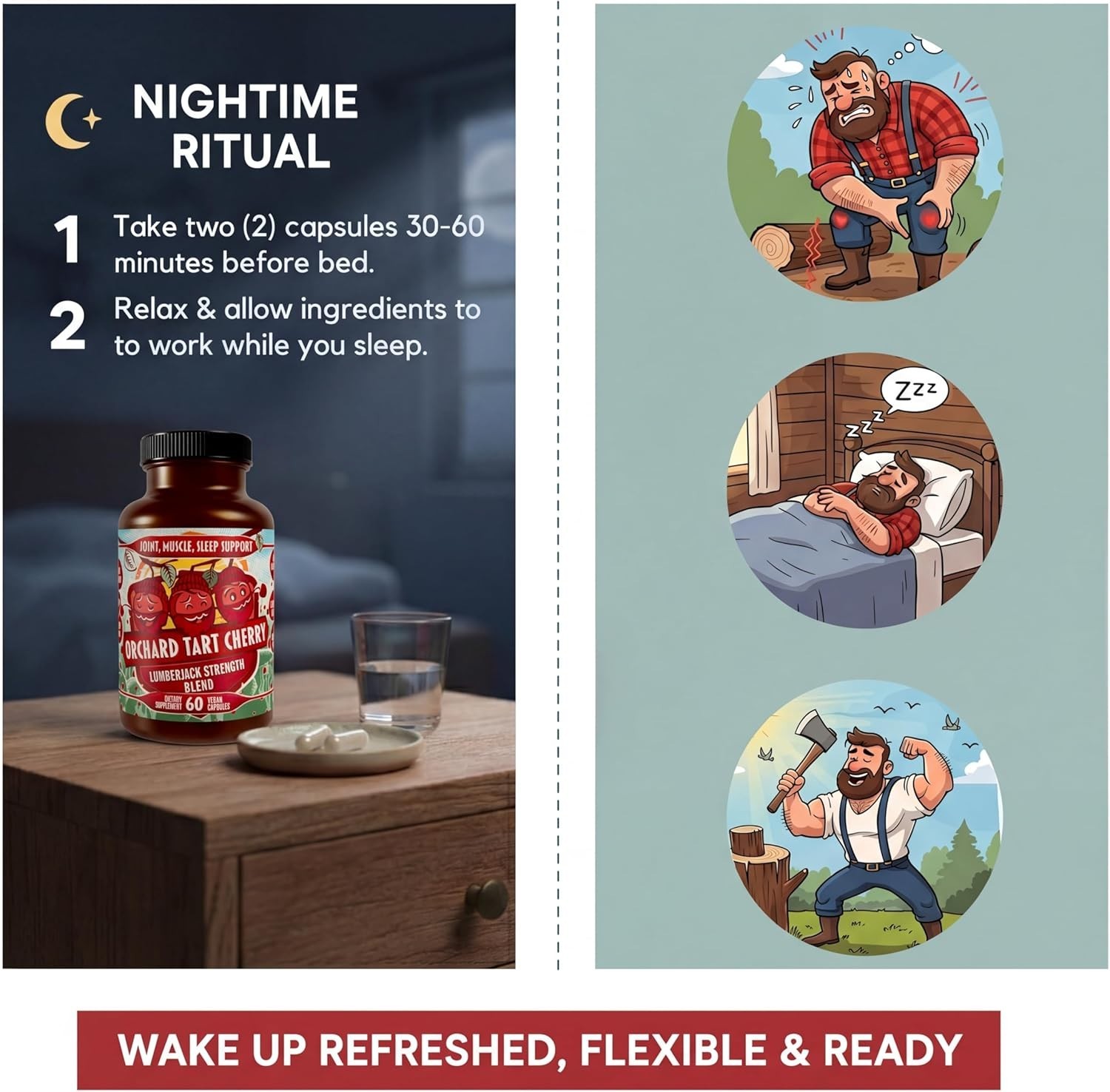 Orchard Tart Cherry Capsules – 90 Count for Joint Health & Recovery