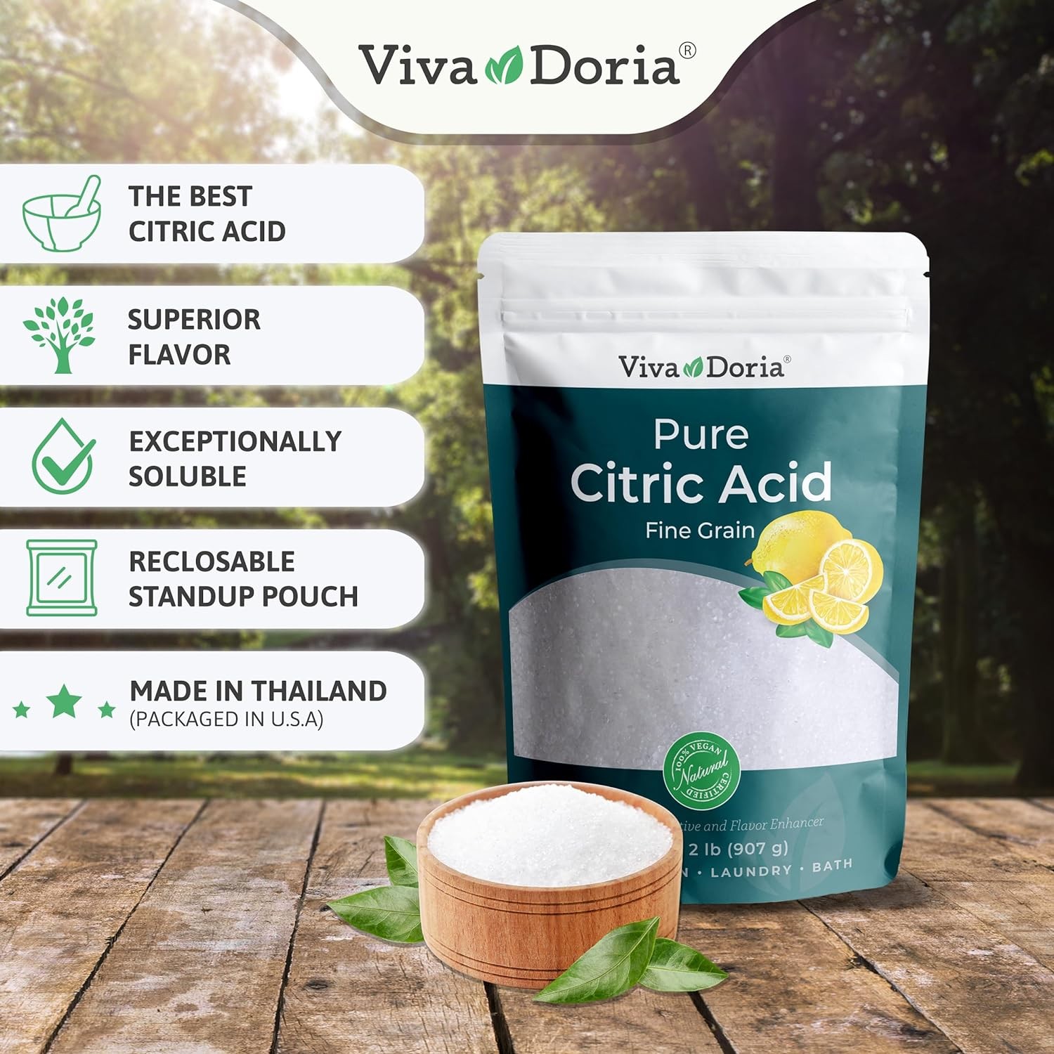 100% Pure Citric Acid, Food Grade, Fine Grain, 2 lb (907 g)
