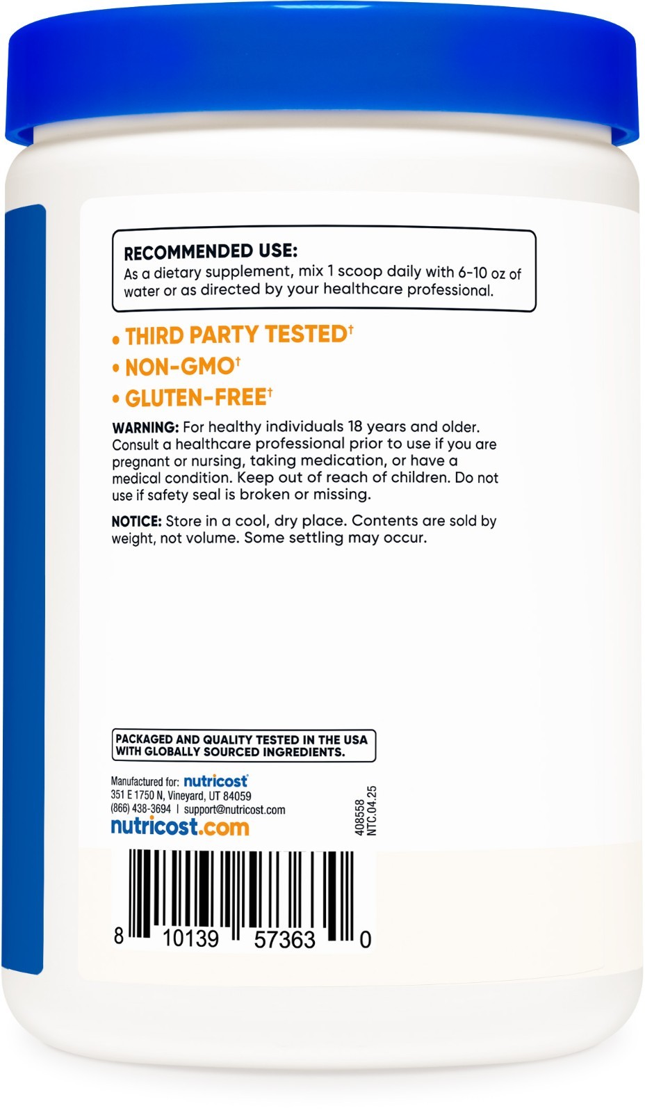 Nutricost Glucomannan Powder 500 Grams – Gluten Free & Non-GMO