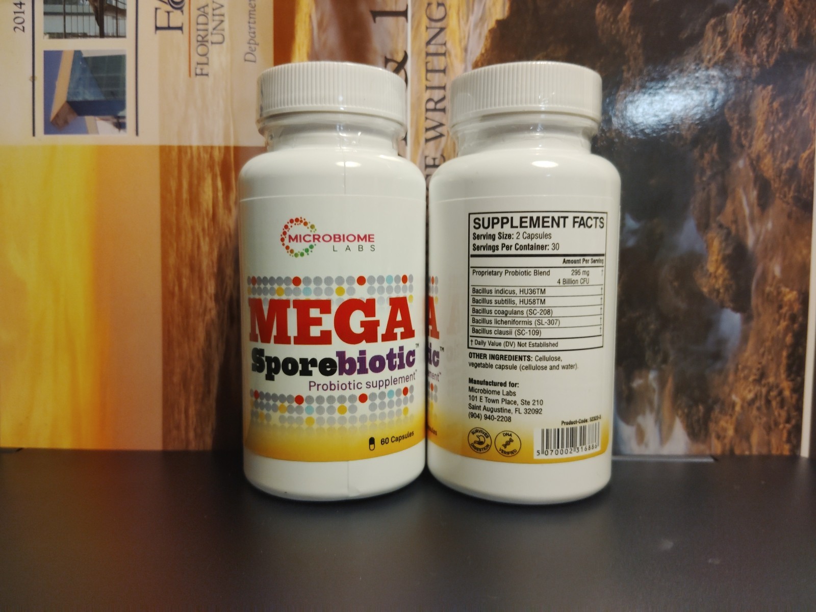 MegaSporeBiotic Probiotic Supp, Gut Health,Microbiome, Unisex, Daily, 2PK