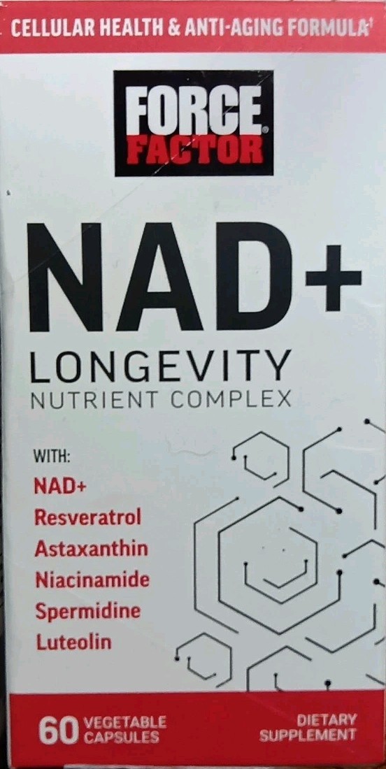 2 FORCE FACTOR ANTI-AGING!! NAD+ LONGEVITY COMPLEX SUPPLEMENT 60 X2 120 CAPSULES