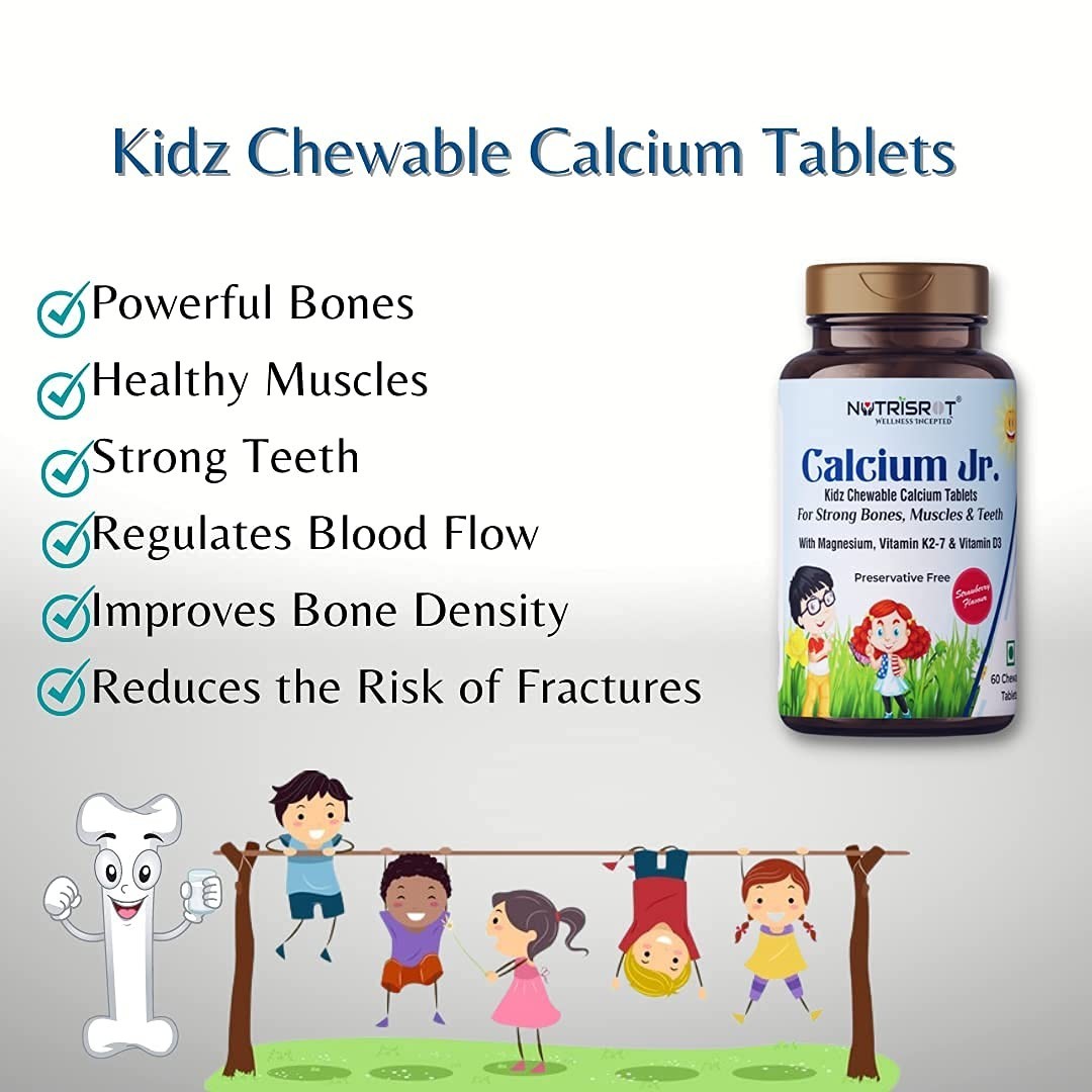 U.nived Calcium Jr Kids Calcium Tablets 60 Strawberry Chews