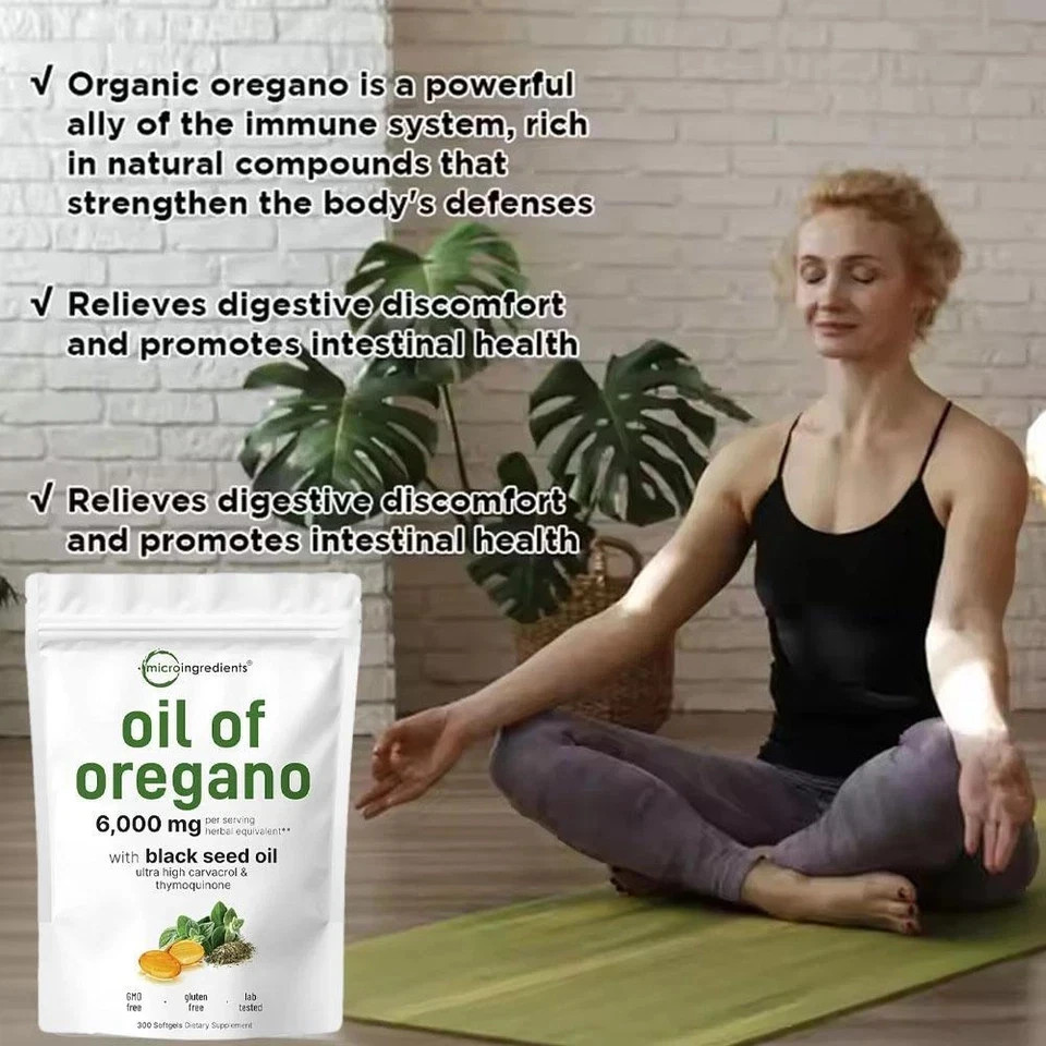 Oil of Oregano Softgels with Black Seed Oil – 6000mg Oregano Oil { Pack of 2 }