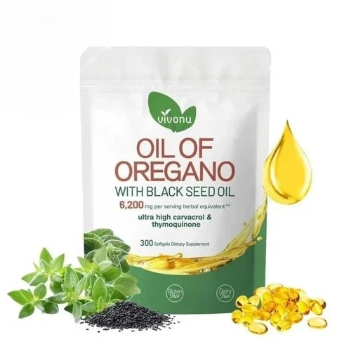 3PCS Powerful Synergy:Oregano Oil 6200mg w/ Black Seed Oil.Immune Boosting