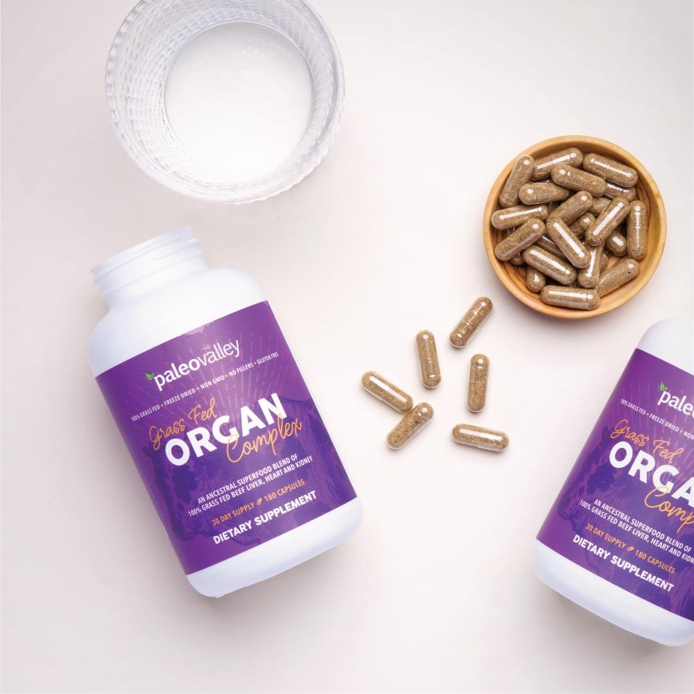 Grass Fed Organ Complex Beef Liver Heart Kidney 120 Count Dietary Supplement