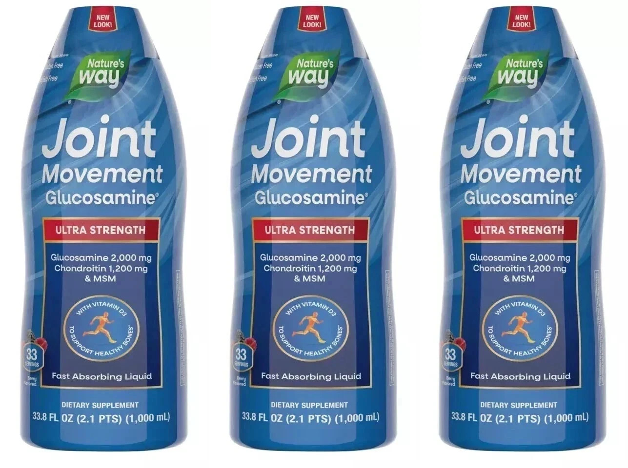 3 Pack – Nature’s Way Joint Movement Glucosamine Liquid, 33.8 fl. oz.