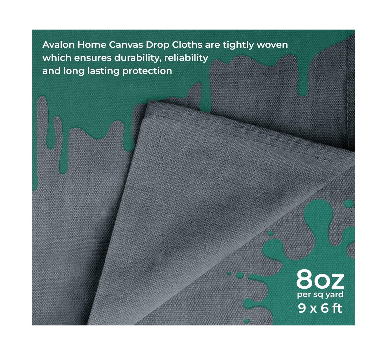 Canvas Drop Cloth for Painting 9×6 feet Pack of 2-8oz Painters … FAST USA SHIP