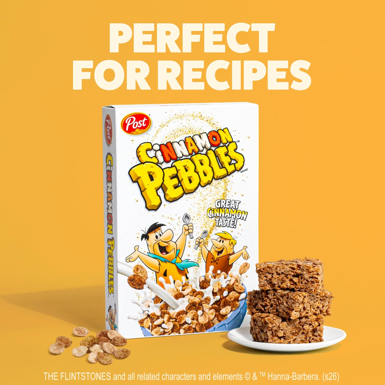 Cinnamon PEBBLES Breakfast Cereal for Kids, Gluten 19.5 Ounce (Pack of 1)