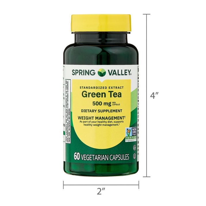 Spring Valley Green Tea Extract 500 mg Vegetarian Capsules 60 Count