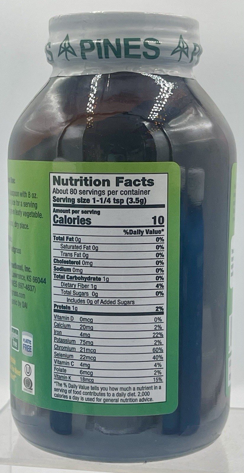 Pines International Wheat Grass Powder 10oz 280g Gluten Free Non GMO EXP 01/29