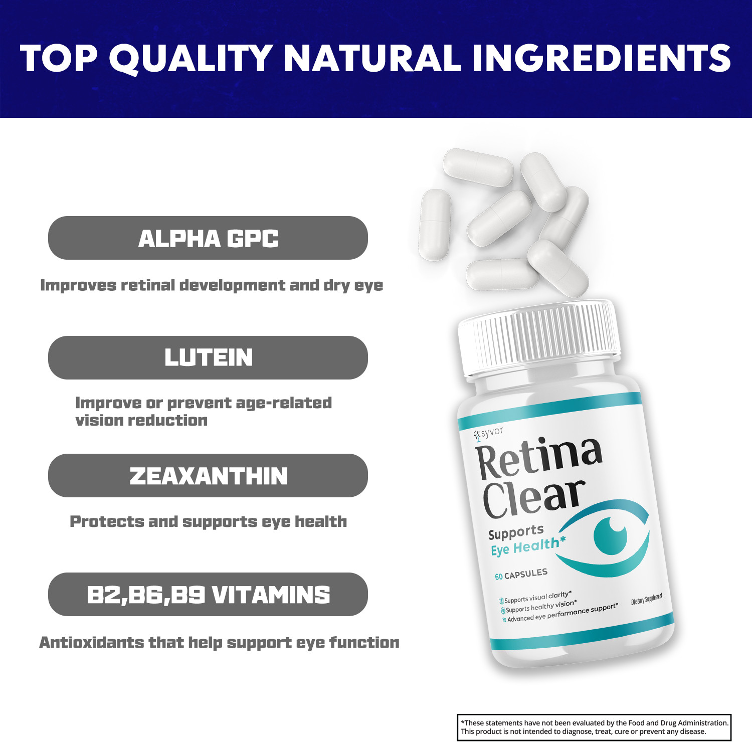 (2 Pack) Retina Clear Capsules, RetinaClear Eye Health Support (120 Capsules)