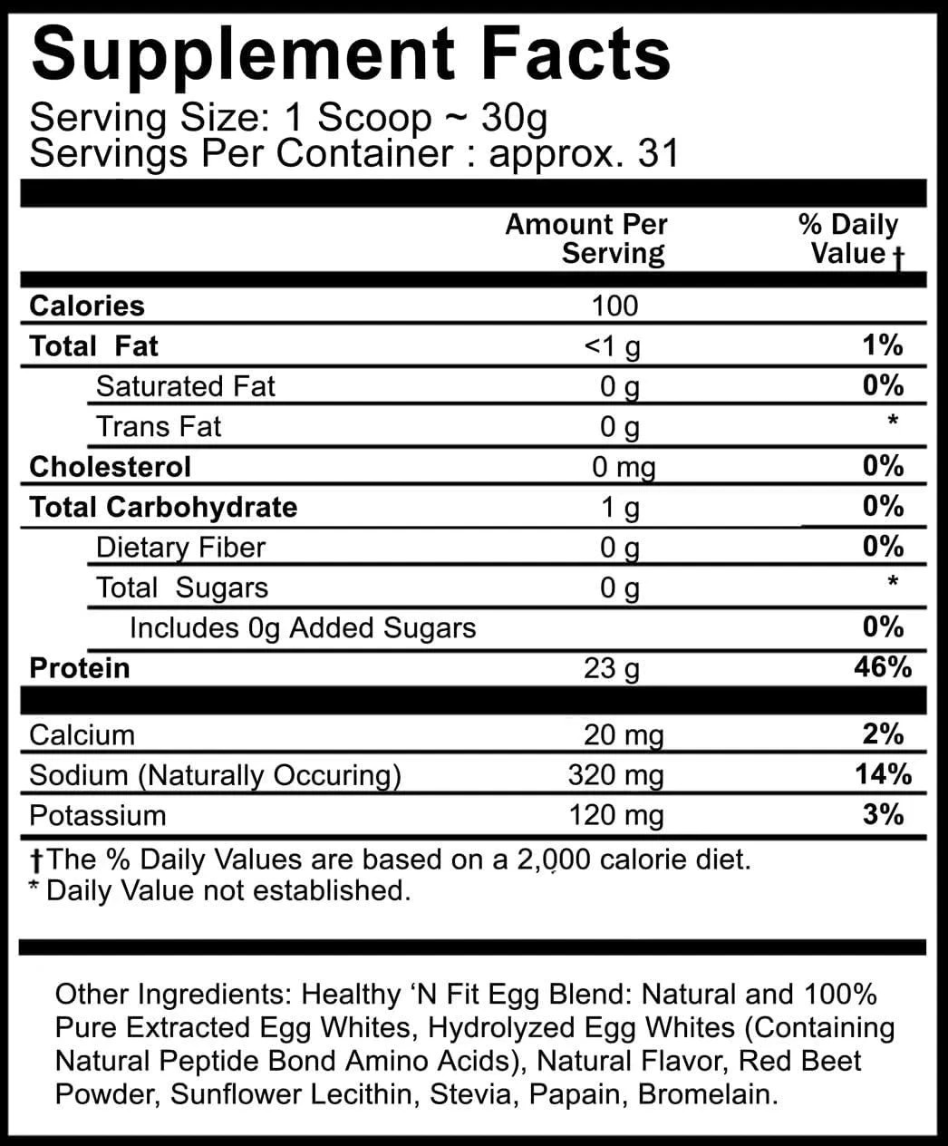 Healthy N Fit 100% Egg Protein – Strawberry – 2 lb (907 g) – Pack of 2