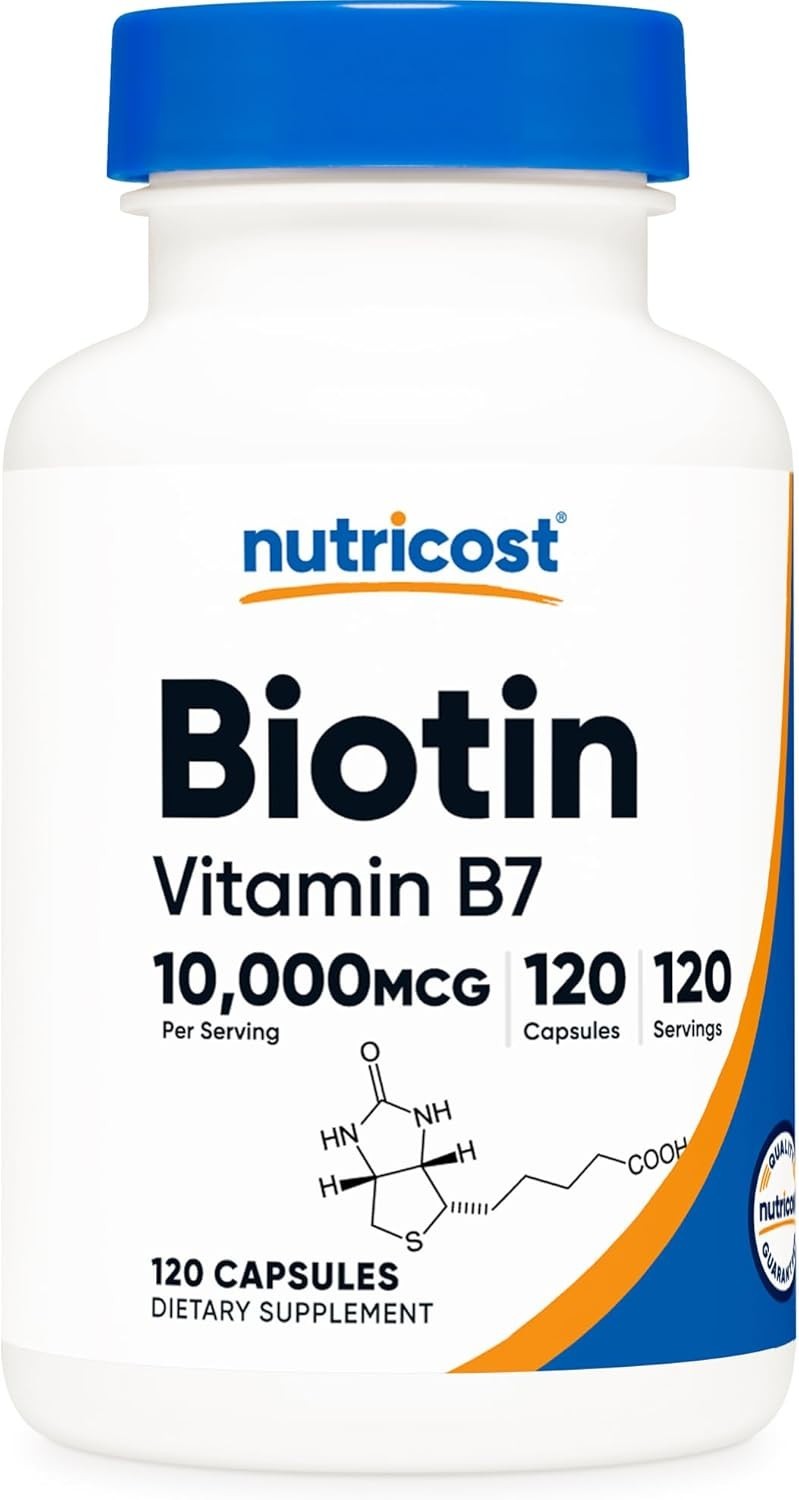 Vitamins,Nutricost Biotin (Vitamin B7) 10,000mcg (10mg), 120 Capsules – Vegan