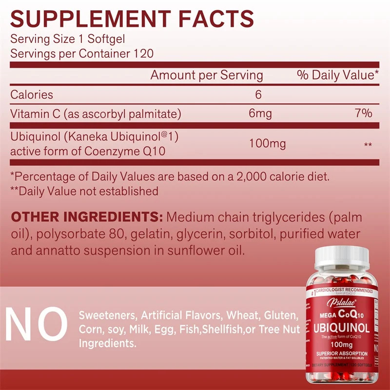 Mega CoQ10 Ubiquinol 120pcs – Promotes Heart Health & Cellular Energy Production