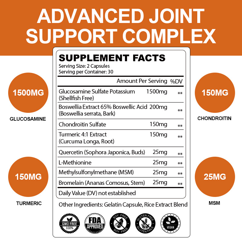 Glucosamine Chondroitin With Turmeric & MSM Triple Strength Joint Support 2100mg