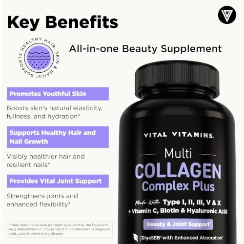Vital Vitamins Multi Collagen Complex Plus Biotin, Hyaluronic Acid & VIT. C |