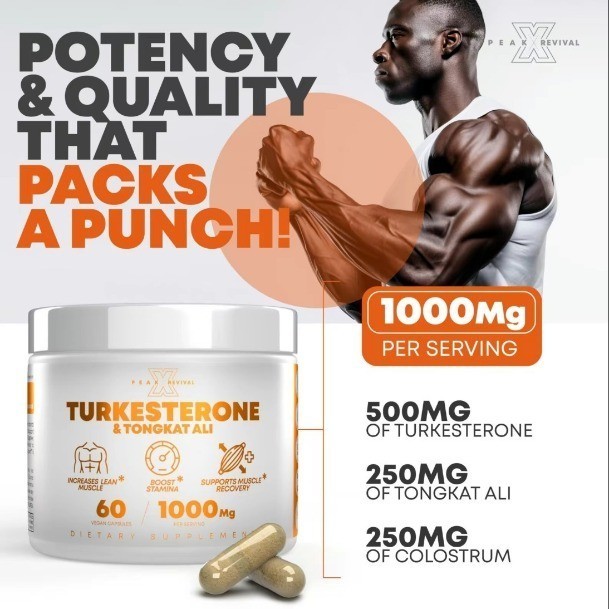 NEW LUXRY Peak Turkesterone Revival X 1K Mg Capsule Count Health Formula Natural