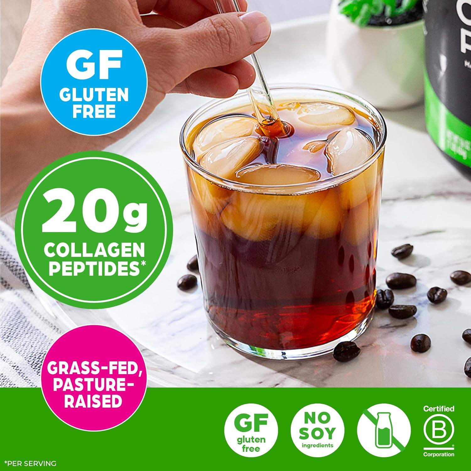 Orgain Hydrolyzed Collagen Peptides Powder for Women & Men, 20G Grass Fed Collag