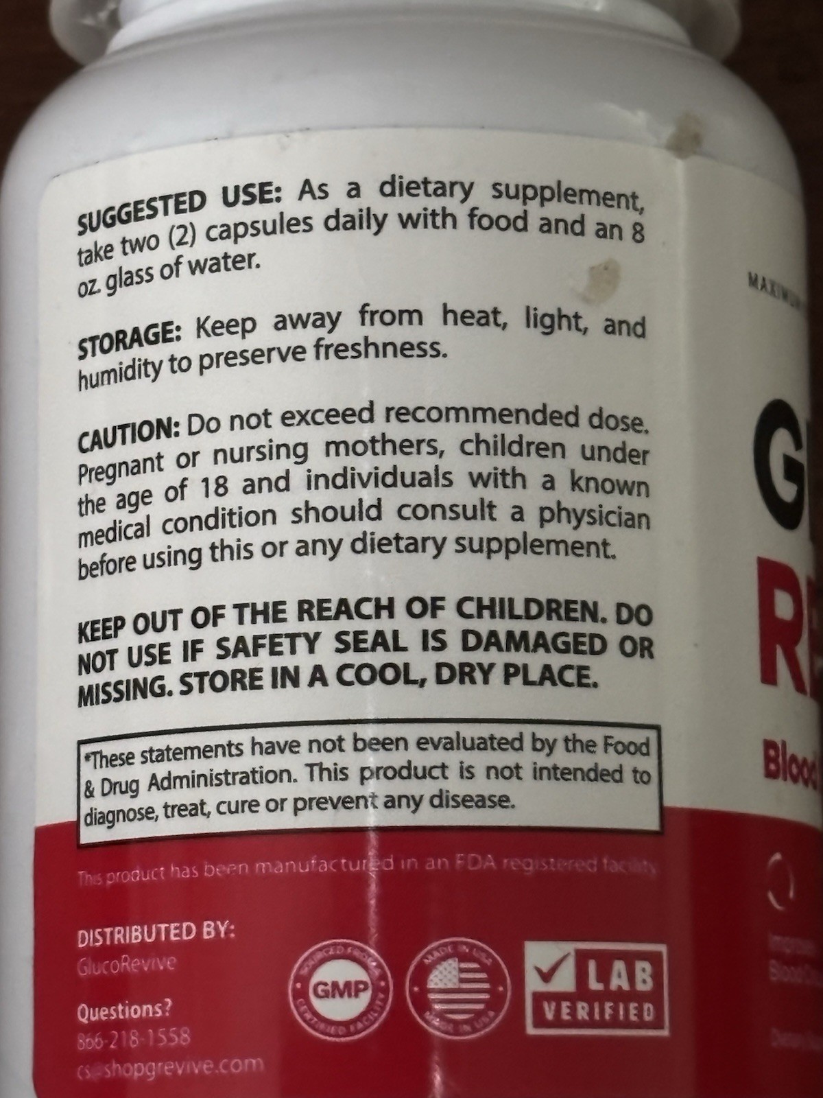 5-Pack Gluco Revive Blood Support Supplement GlucoRevive Pills – 300 Capsules