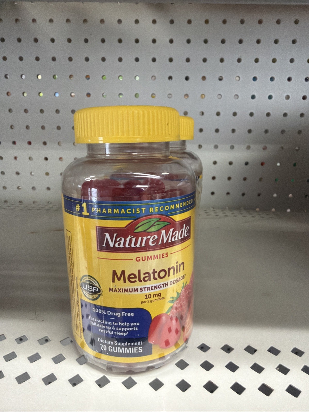 Nature Made Melatonin 10mg per serving 70 Count (Pack of 1), Strawberry
