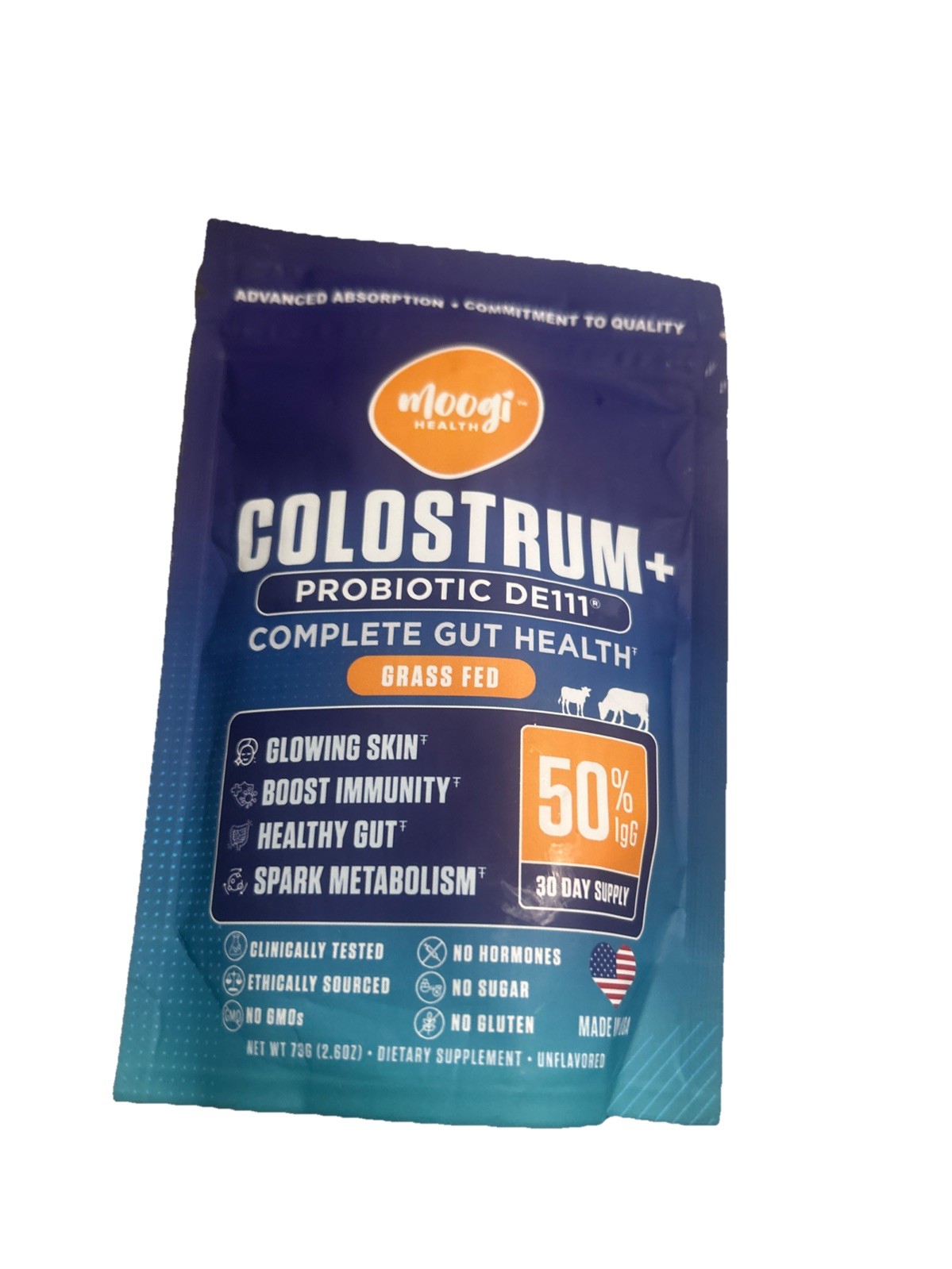 Moogi Health Grass Fed Colostrum 2.6oz Exp 1/27