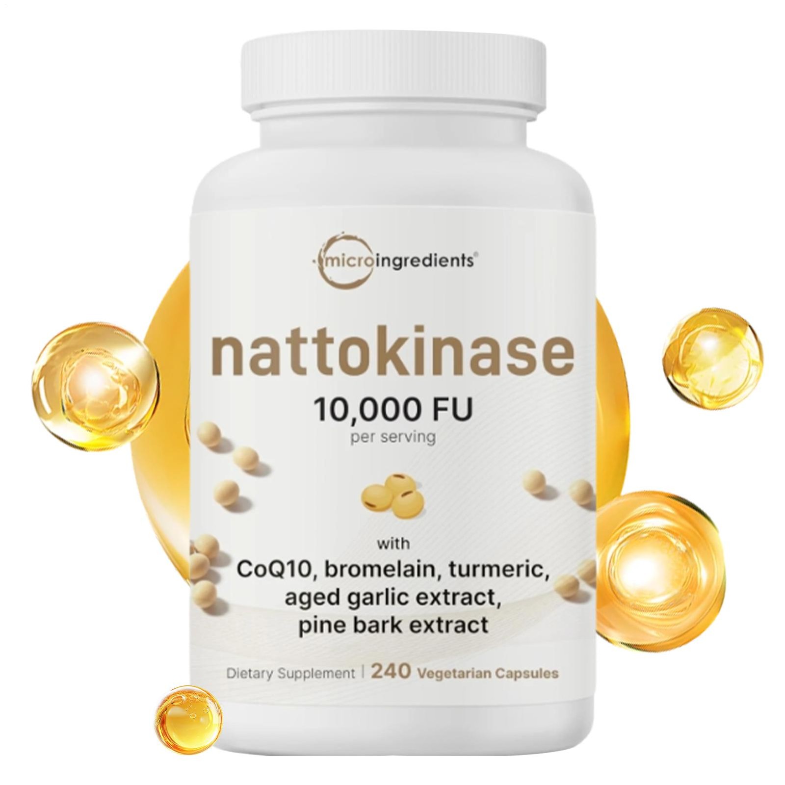 Micro – Ingredients Nattokinase 10,000 FU Per Serving 240 Count (Pack of 1)