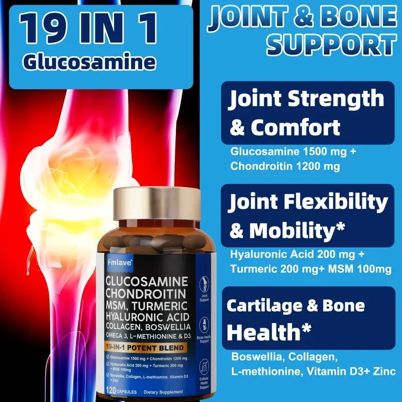 Glucosamine Chondroitin Turmeric MSM Triple Strength Joint Support 2800mg 120pcs