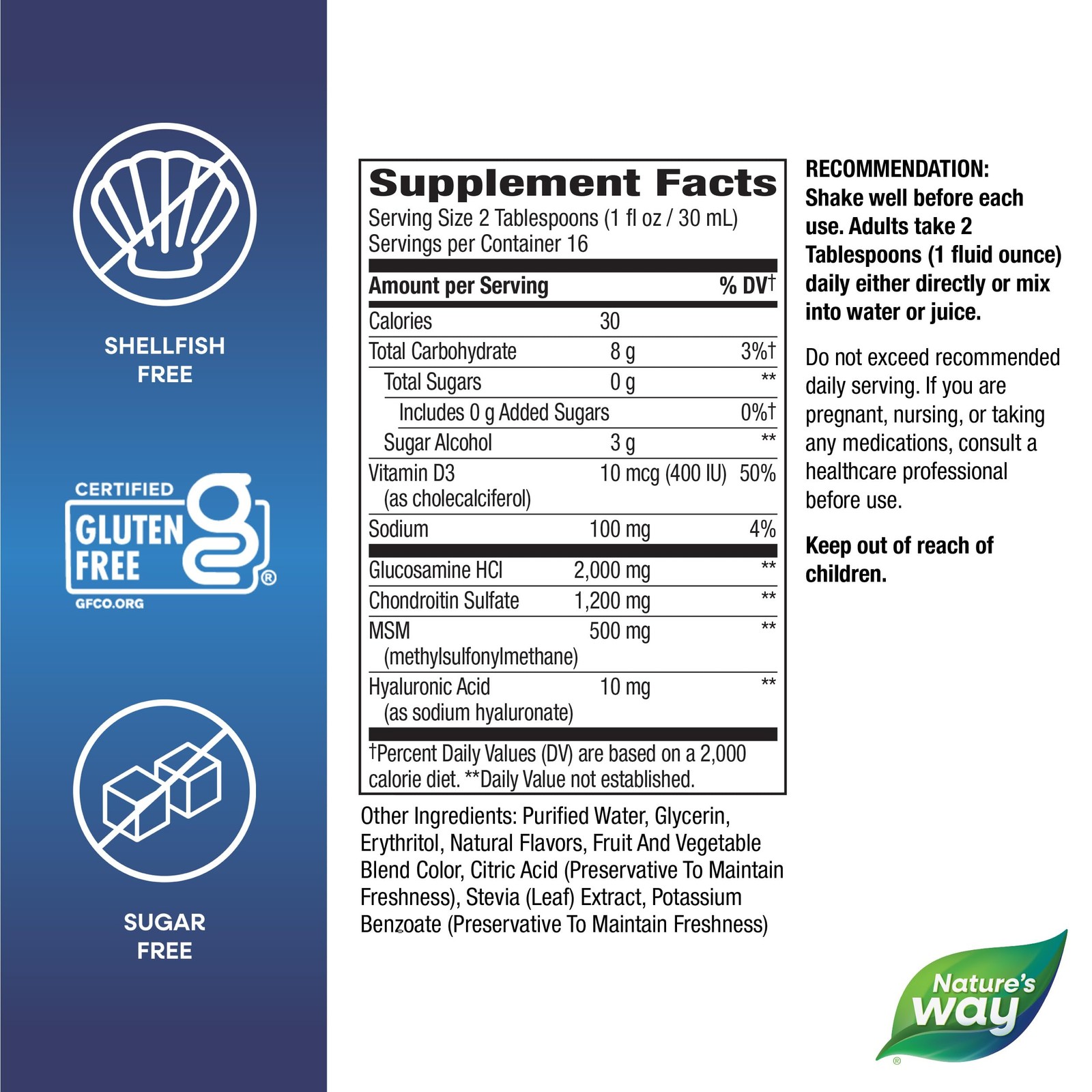 Nature’s Way Joint Movement Glucosamine Liquid, 16 Oz