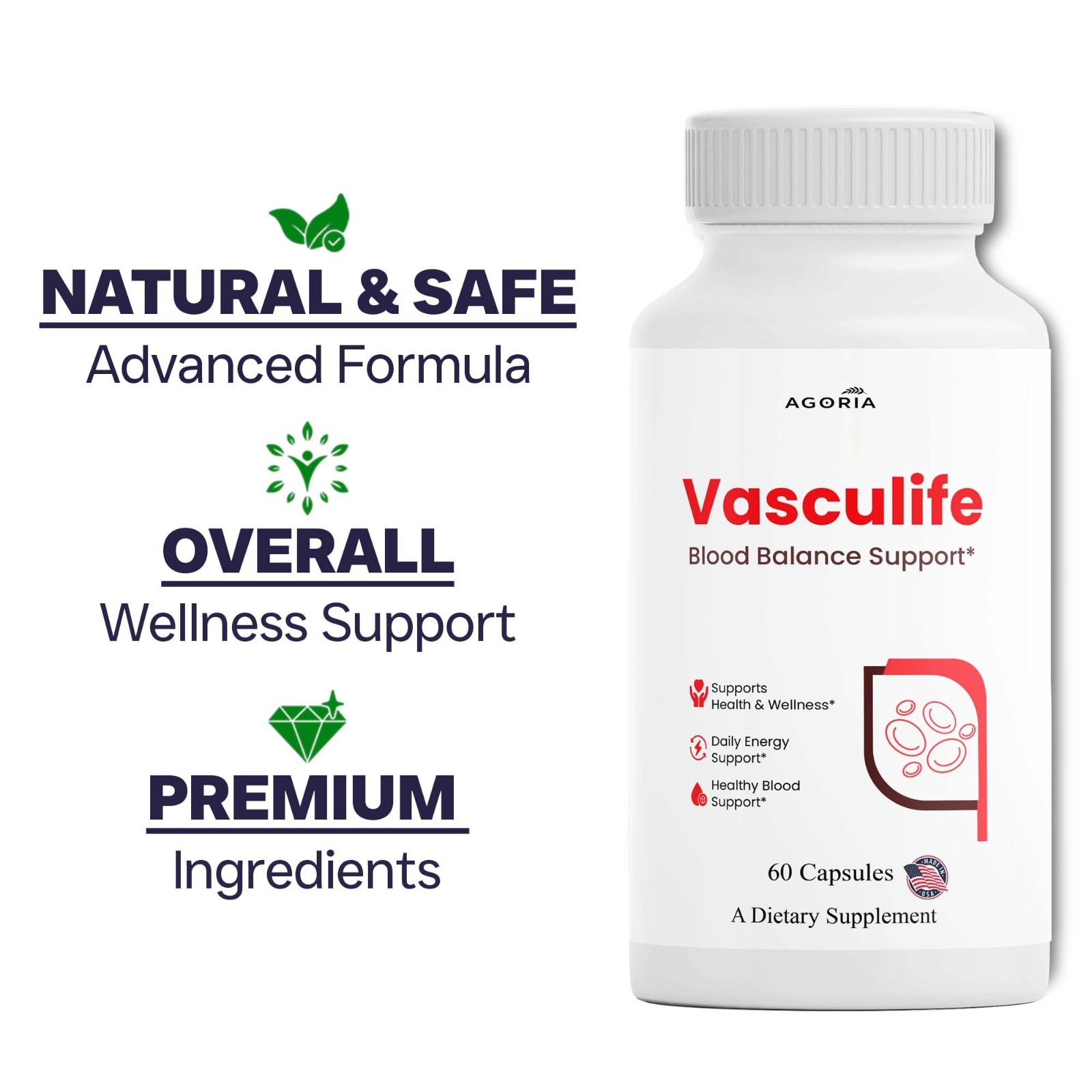 (1 Pack) Vasculife Blood Balance, Vasculife Advanced Blood Health Capsules