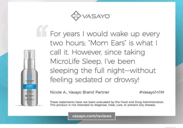 NEW! VASAYO Micromyst Microlife Sleep Support Dietary Supplement 2fl oz/60ml