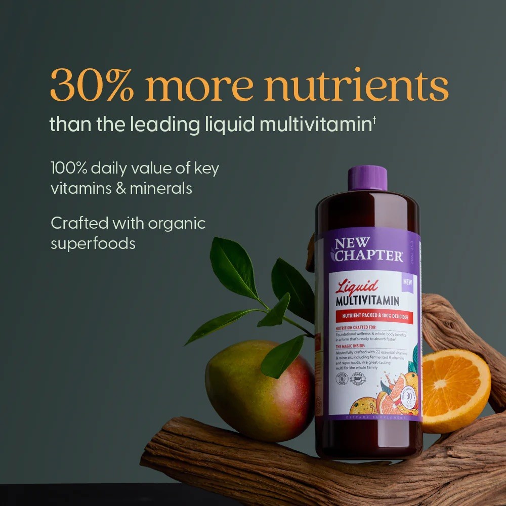 Multivitamin Liquid New Chapter Vegan Gluten Free Orange Mango 30 fl oz
