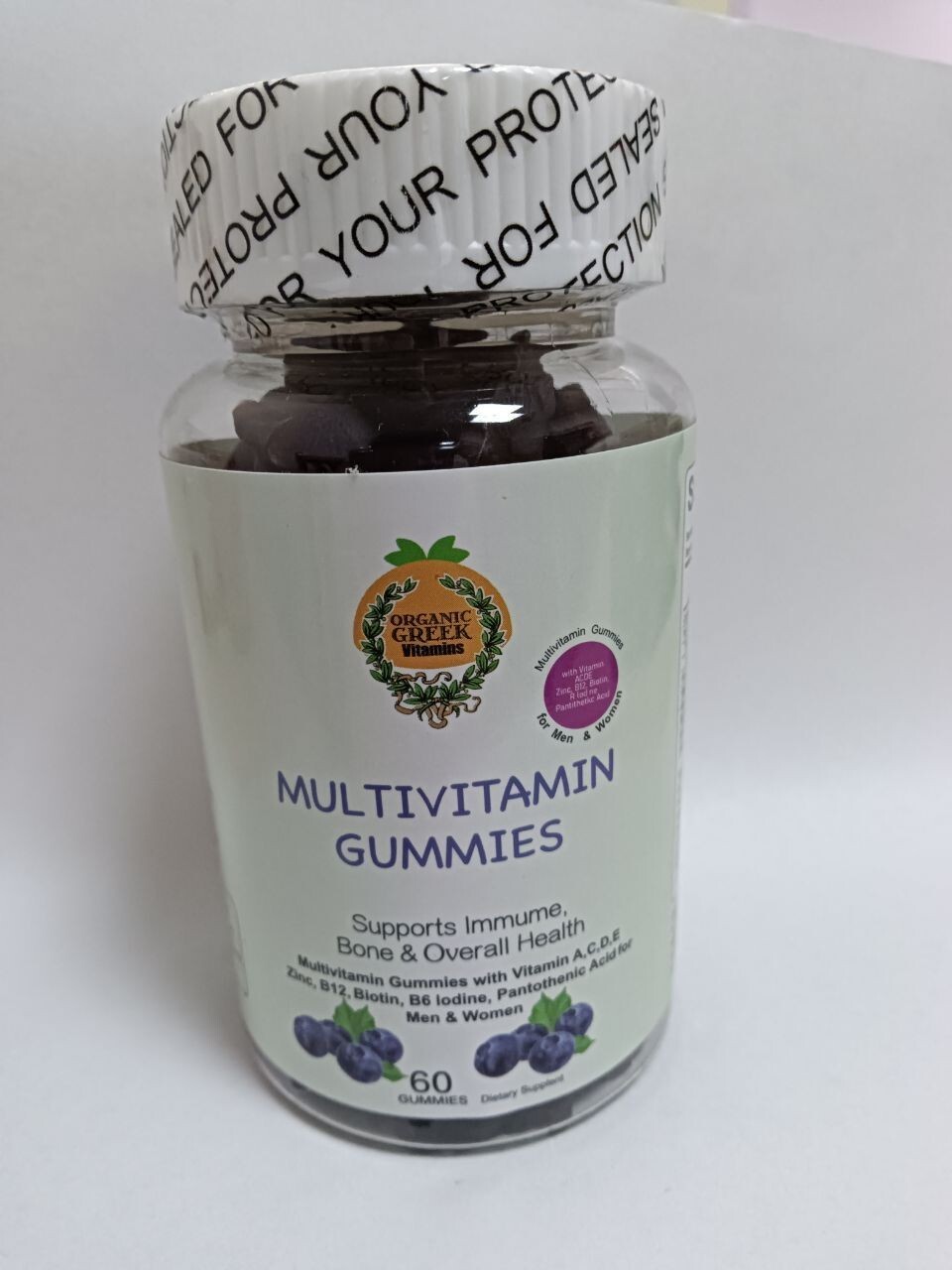 Adult Multivitamin Gummies with Zinc, Vitamin C, D3, B12, Biotin for Men & Women