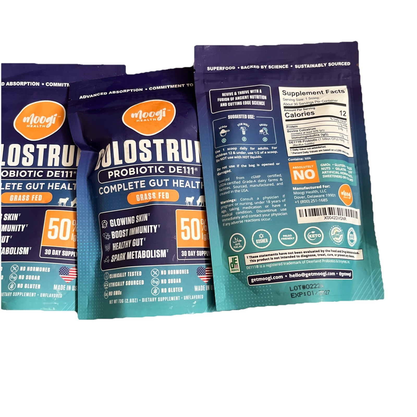 4X Moogi Health Colostrum Complete Gut Health 2.6 Oz Each Exp 1/2027