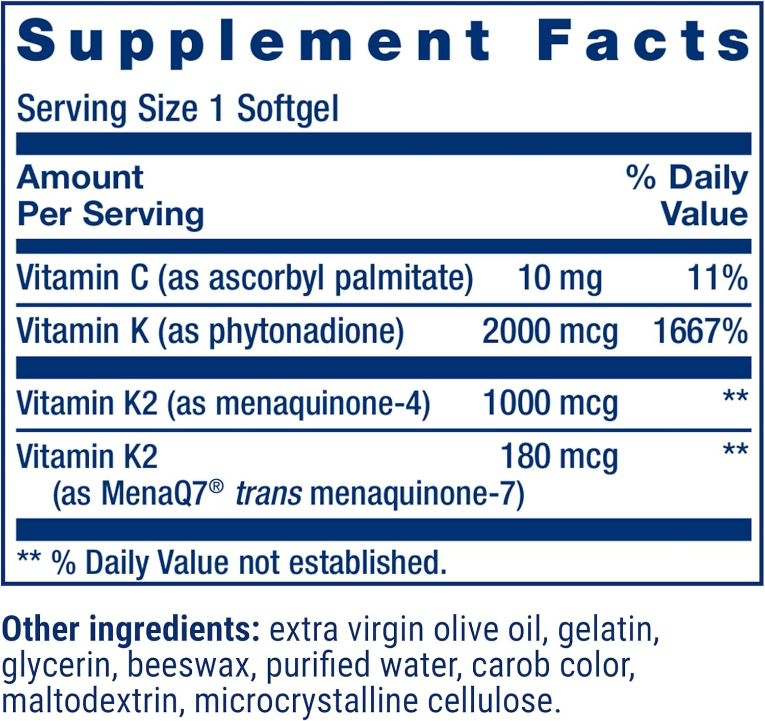 Life Extension Super K K1 K2 MK-7 MK-4 Heart Arterial Support 90 Softgels