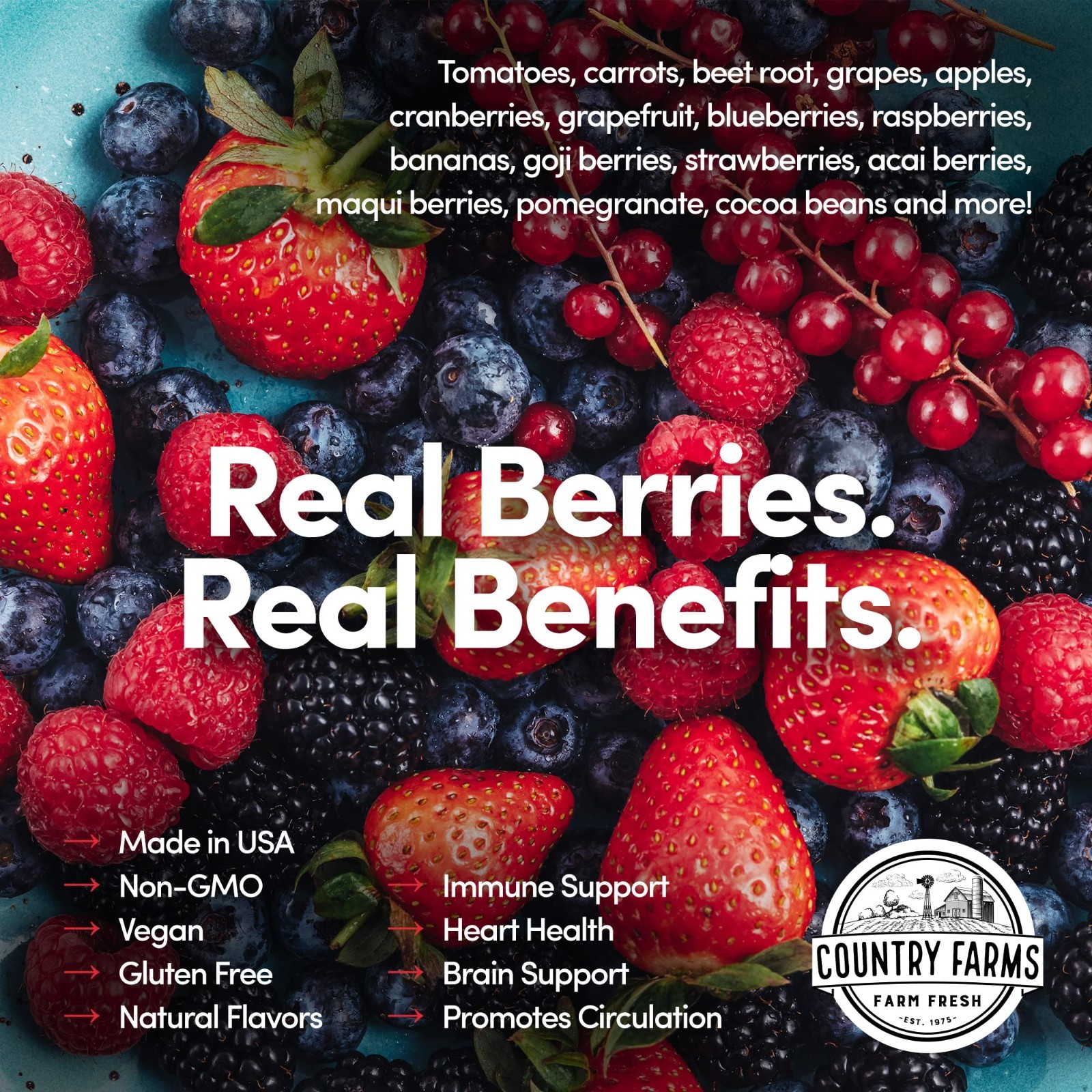 Energizing Polyphenol Superfood – 48 Super Fruits & Berries, Antioxidants, 20 Se