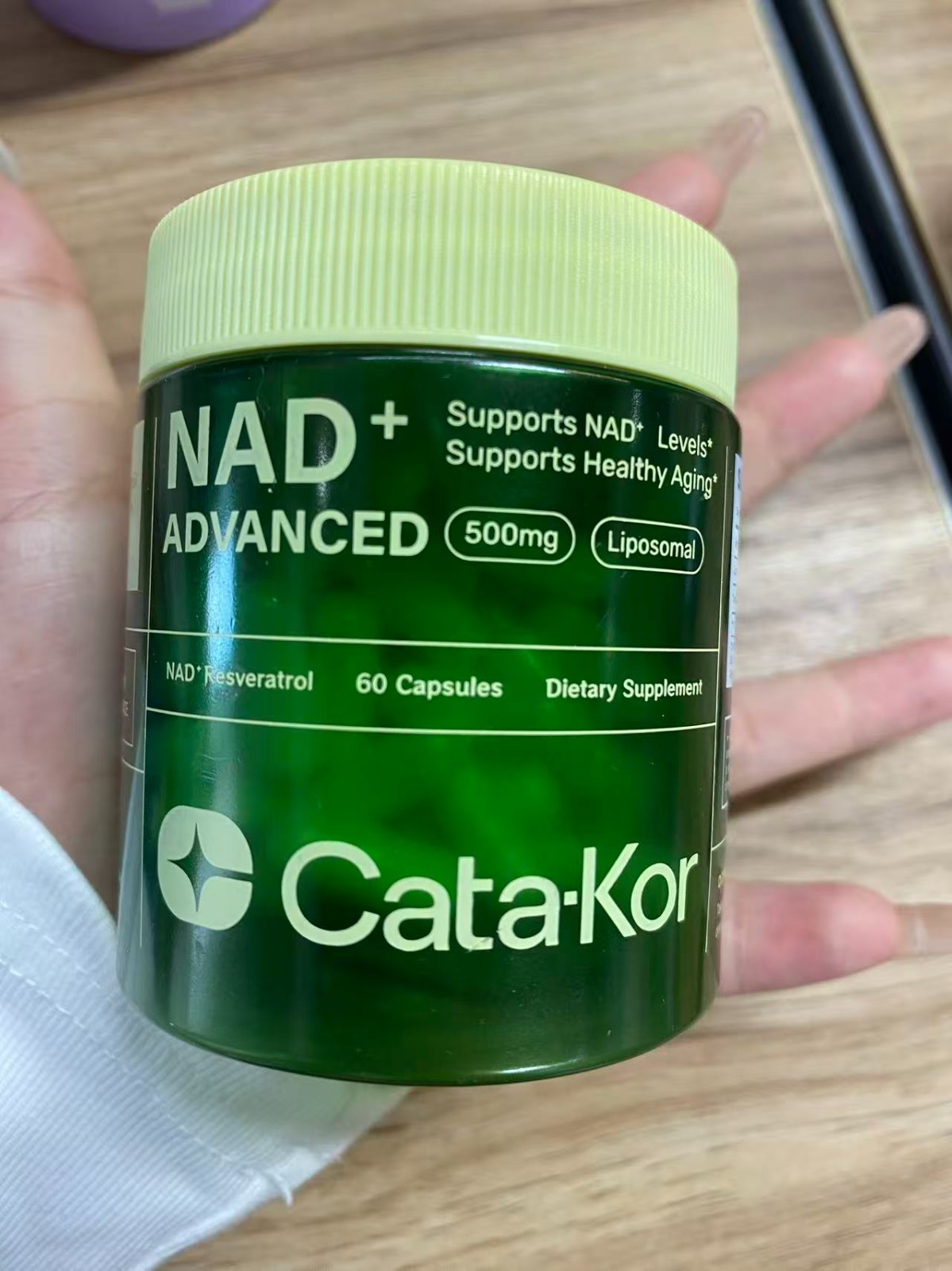 3PCS Cata-Kor NAD+ Advanced 500mg Liposomal NAD+ with Resveratrol |180 Capsules+
