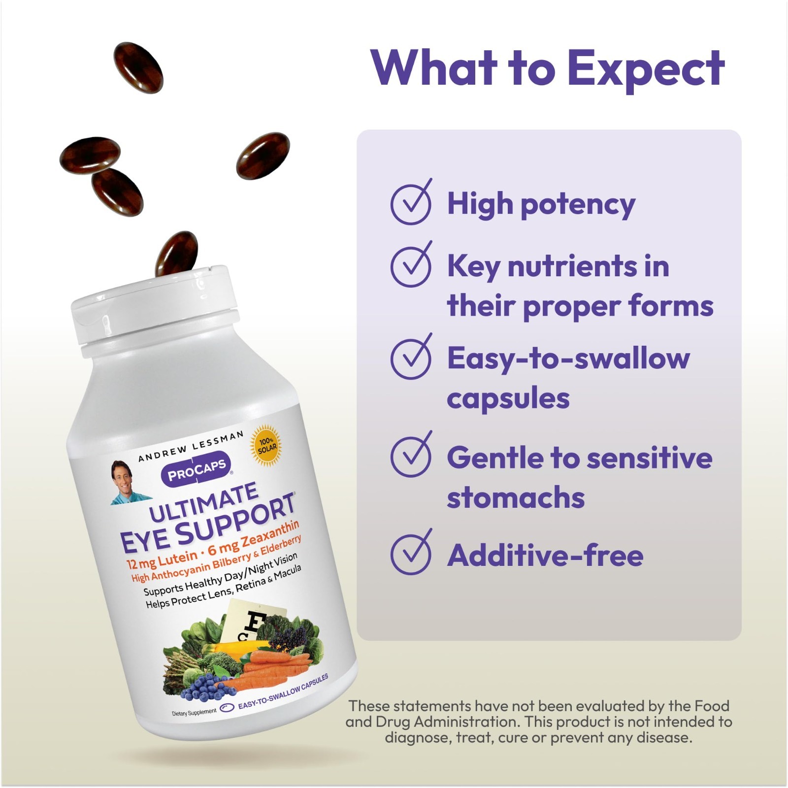 Ultimate Eye Support Softgels – 60 Count, 12mg Lutein, 6mg Zeaxanthin, Bilberry,